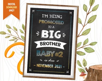 Big Brother Pregnancy Announcement Digital Chalkboard, Baby Announcement Chalkboard Poster, Mom To Be Sign Board, Welcome Baby Chalk Sign