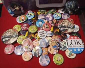 Custom Pinback Buttons Personalized Buttons  Anime Manga Videogame Create Design Your Own Button Pins Bundle!
