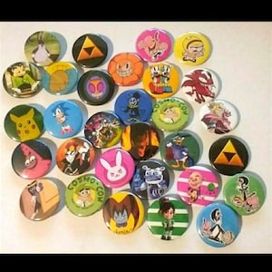 Custom Handmade Anime Manga Videogame Create Design Your Own Button Pins Bundle!
