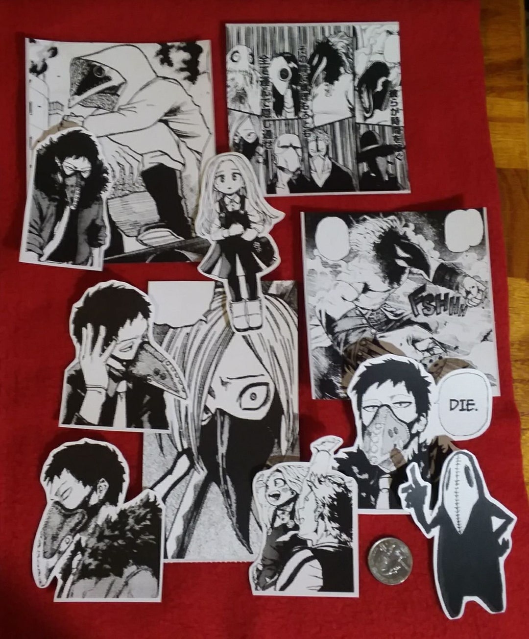 Drop Sticker Manga Custom Handmade Anime Manga Scans Hero School Villains Thermo Stickers ...