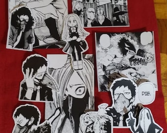Custom Handmade Anime Manga Scans Hero School Villains Thermo Stickers Choose !