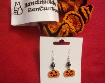 Look Inside More Options! Custom Handmade Anime Kawaii Cute Cosplay Goth Halloween Themed Black And Orange Crochet Scrunchie Made With Love!