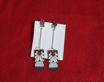 Custom Handmade Laminate Hanafuda Cosplay Japanese Earrings