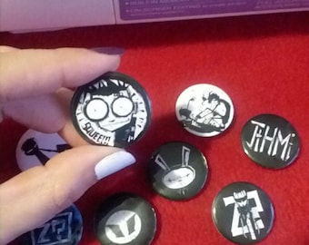 Custom Handmade Anime Manga Videogame Cute Horror Maniac Cartoon Button Pins Set!
