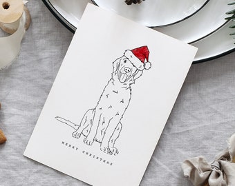 Golden Retriever Christmas Card Set | Dog Christmas Cards | Golden Retriever Xmas Stationery | Retriever Santa Hat | Pet Holiday Card Set