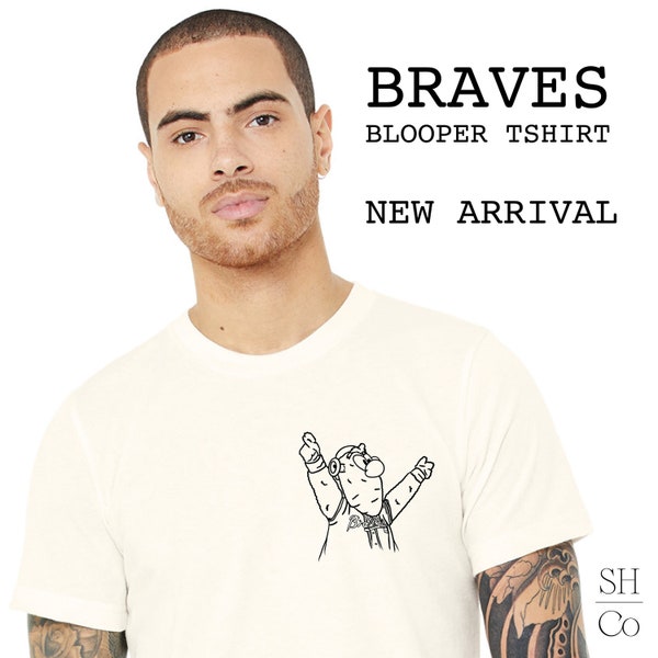 Atlanta Braves Blooper Tshirt  | Blooper Mascot Vintage T-Shirt | Custom ATL Braves Baseball Apparel | Chop Chop | Handmade Bella and Canvas