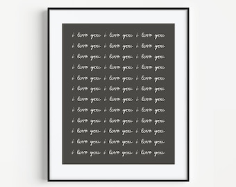 I Love You Print | Kids Wall Art | Printable Wall Art | Nursery Wall Art | Inspirational Wall Art | Digital Download