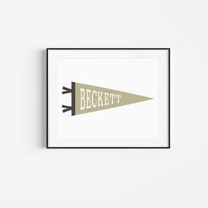 Custom Name Pennant Flag Nursery Art | Pennant Flag Print | Nursery Wall Art | Printable Wall Art | Digital Download