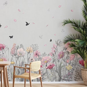 Beautiful Floral Peel and Stick Wallpaper Mural, Self Adhesive by Amazing Wallpaper