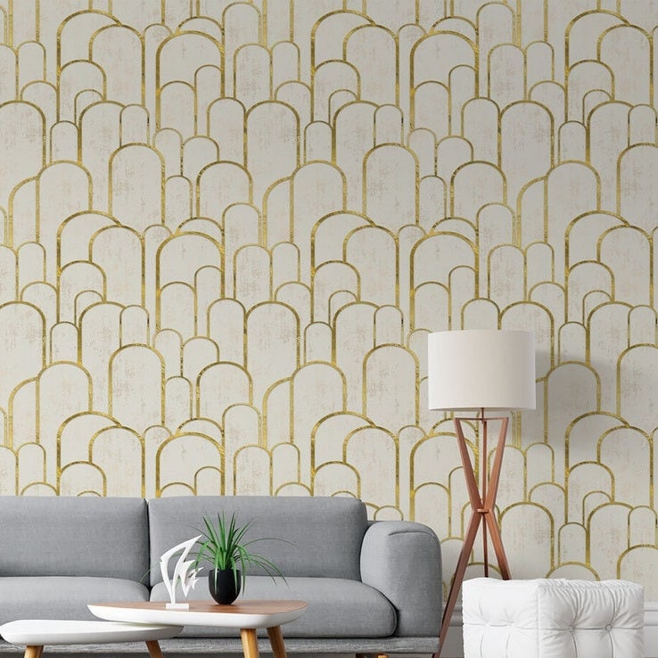 Gold Art Deco Peel and Stick Wallpaper Self Adhesive Etsy UK