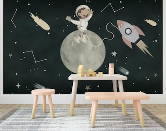 Monkey Astronaut Adventure Wallpaper Mural-C81