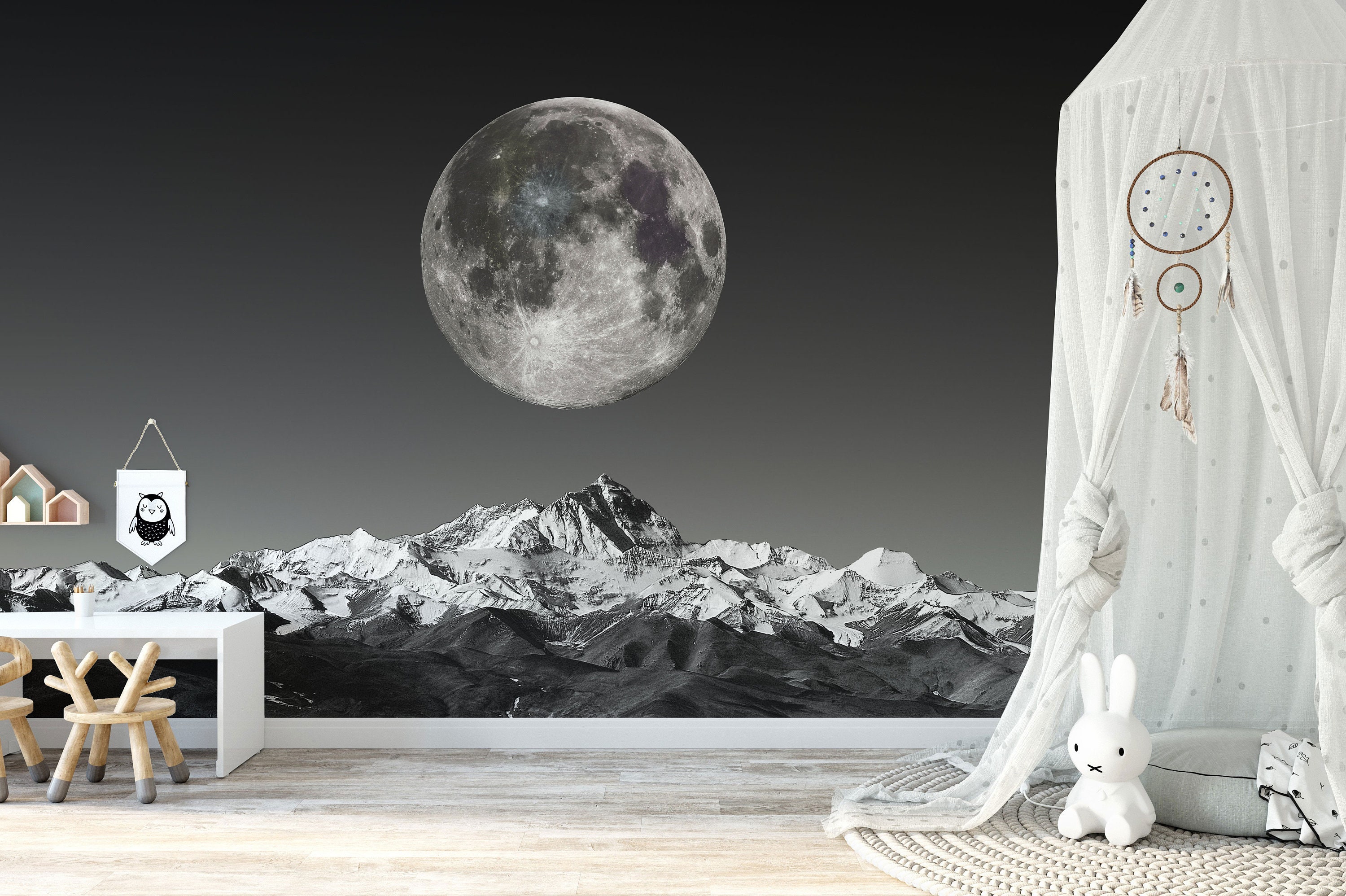 Dark Night Sky Removable Wallpaper | Peel and Stick Wallpaper for Kids ...