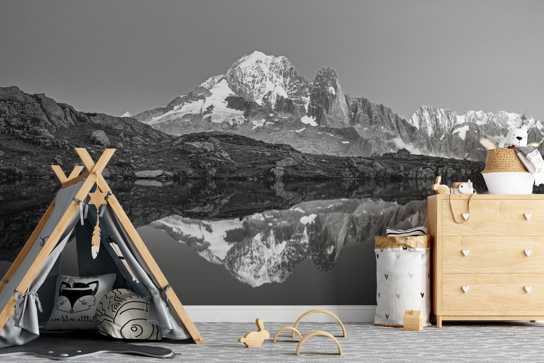 Mountain Landscape Peel and Stick Wallpaper Mural - Etsy
