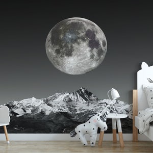 Dark Night Sky Removable Wallpaper | Peel and Stick Wallpaper for Kids Room & Nursery