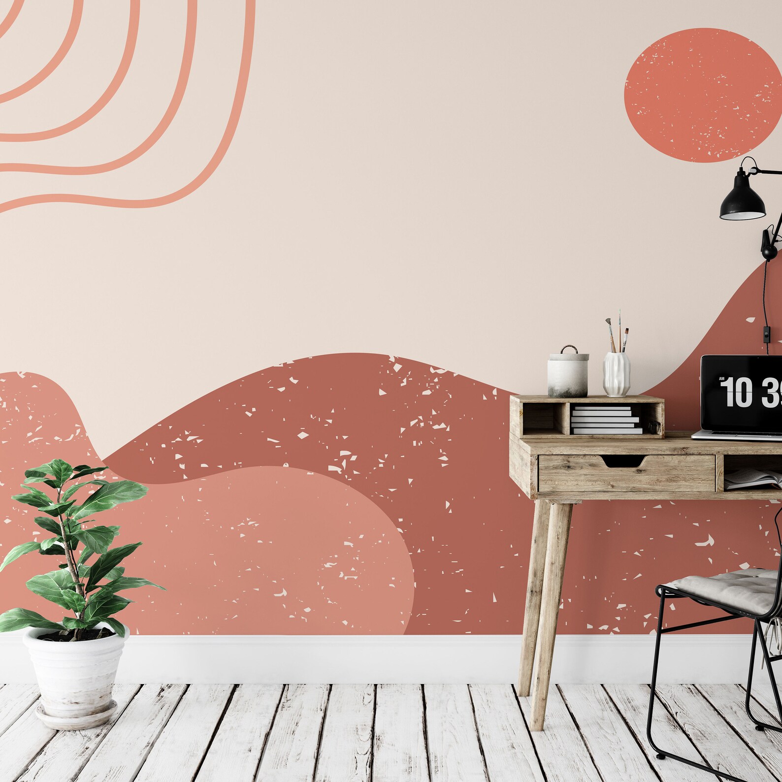 Abstract Wallpaper With Landscape Desert Mountains Sun - Etsy