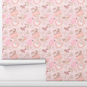 Cute Pink Dogs Self-Adhesive Wallpaper - Perfect for Girls&#39; Room Décor - Peel and Stick Animal Themed Design
