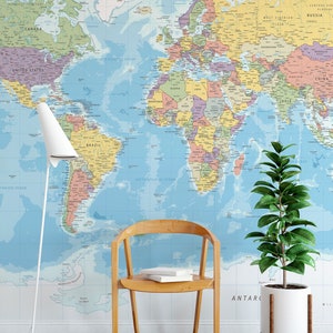 Detail Map Wallpaper - Kids room Self Adhesive, Nursery - | Amazing Wallpaper