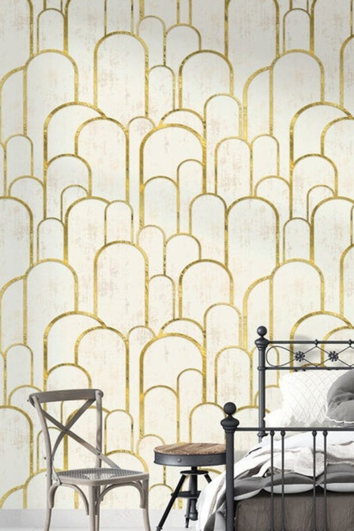 Gold Art Deco Peel and Stick Wallpaper Self Adhesive Etsy UK