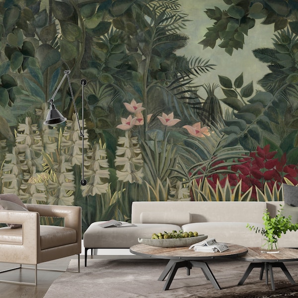 Painted Forest Wall Mural Etsy