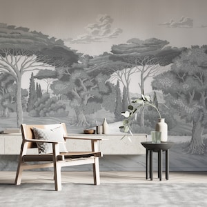 Gray Savanna Wallpaper Mural - Elegant Monochrome Design, Subtle Sophistication for Modern Interiors B713