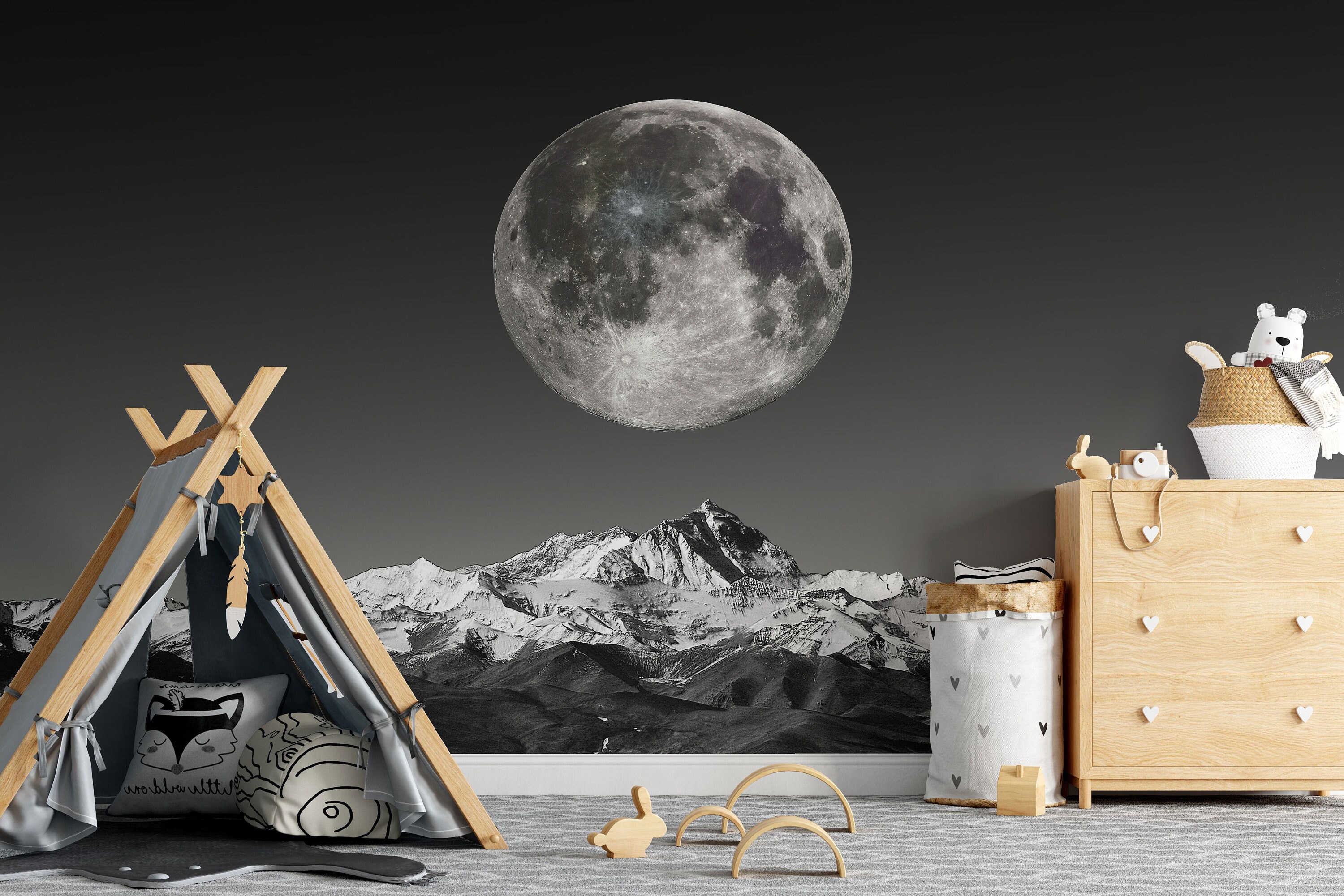 Dark Night Sky Removable Wallpaper | Peel and Stick Wallpaper for Kids ...