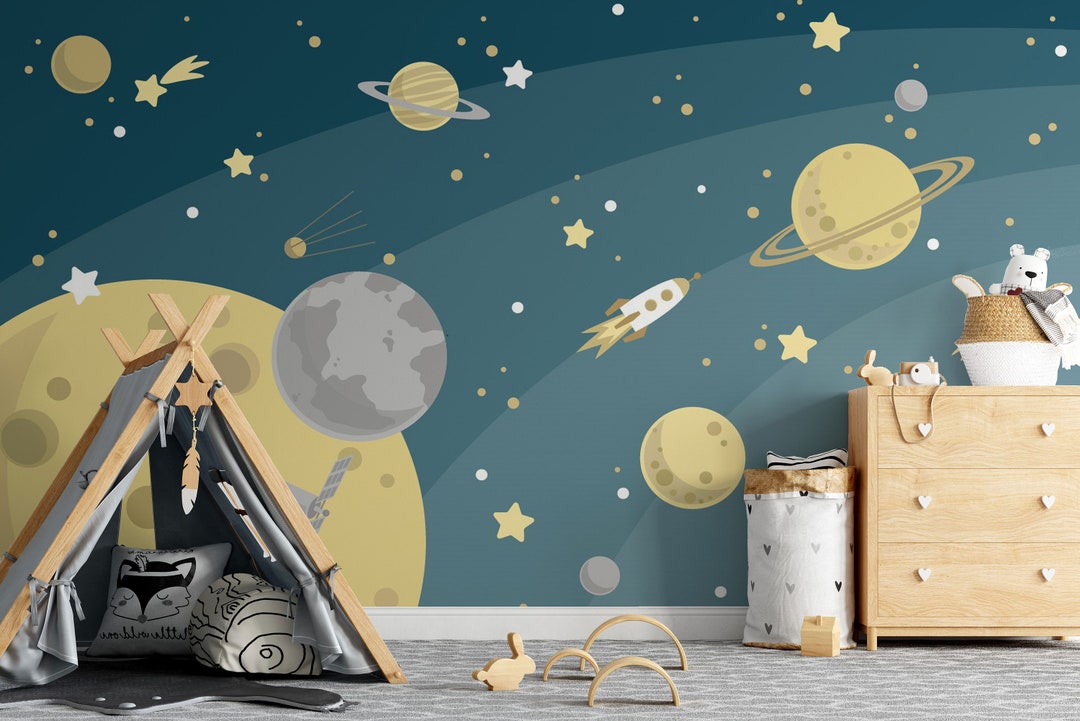 Space Galaxy Wallpaper, Removable Wallpaper, Children's Room