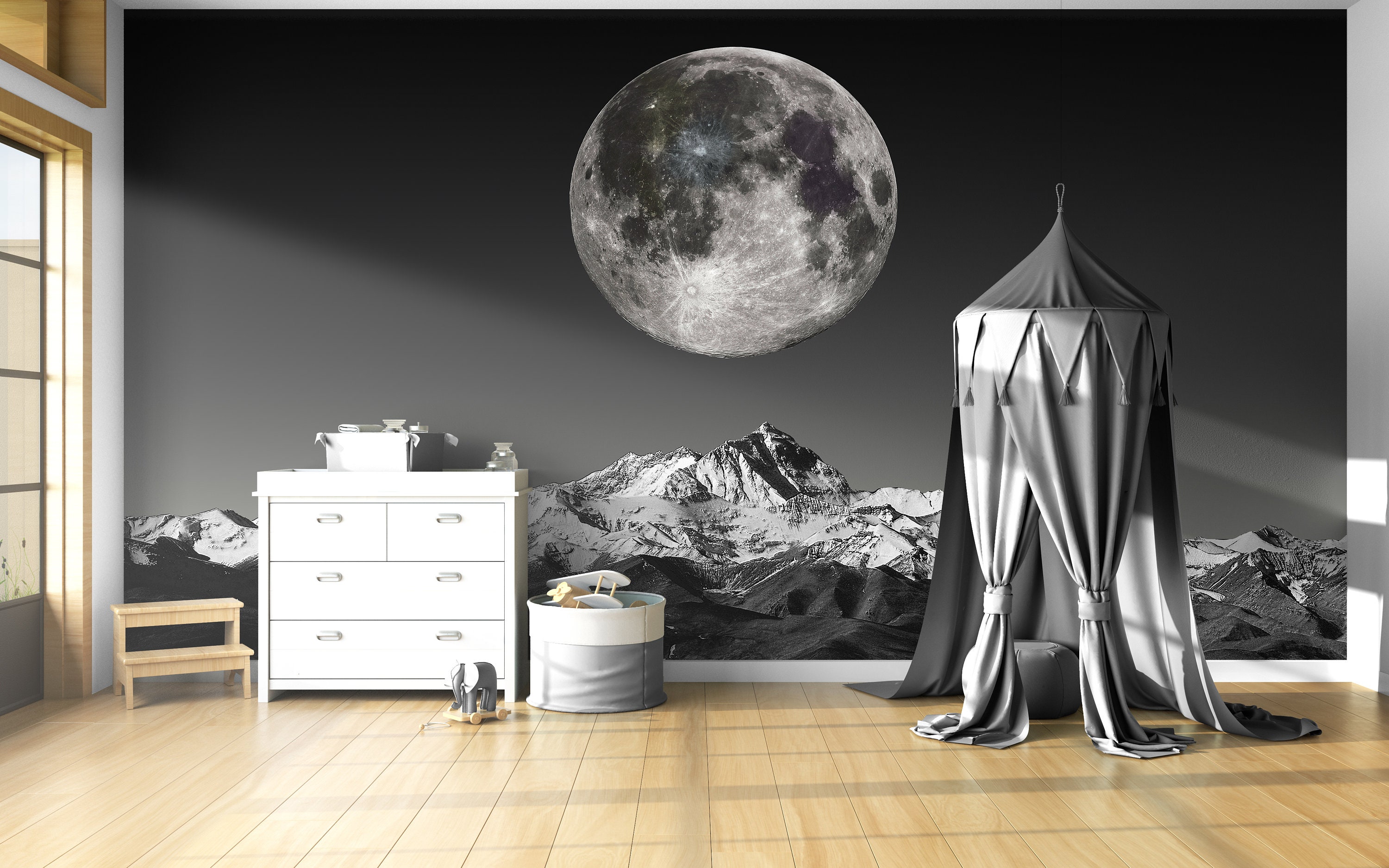 Dark Night Sky Removable Wallpaper | Peel and Stick Wallpaper for Kids ...