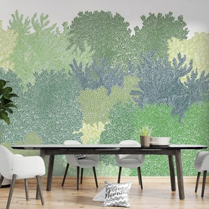 Green Forest Canopy Wallpaper Mural - Wallpaper for Walls - Vibrant Nature Decor - Lush Leaves Wallpaper Mural
