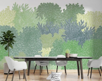 Green Forest Canopy Wallpaper Mural: Peel and Stick Nature Decor