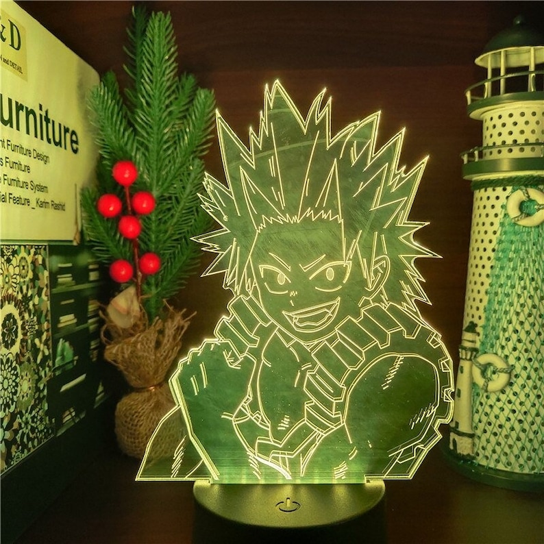 Night Light Anime My Hero Academia Toga Himiko Figure Nightlight For Kids Bedroom Decoration Color Changing 3D Table Lamp