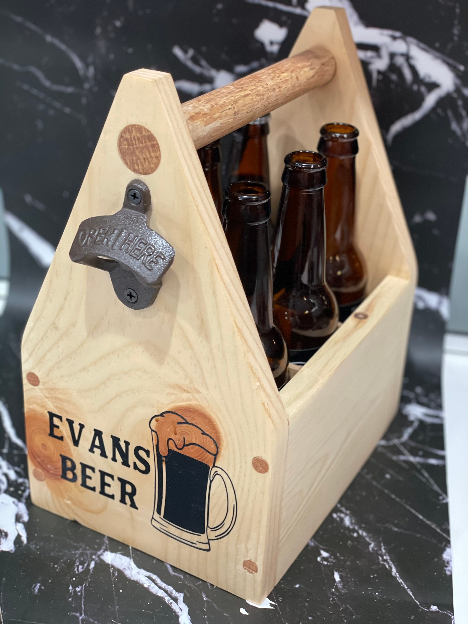Personalized 6 Pack Wooden Beer Caddy Gifts For Men Dad Etsy