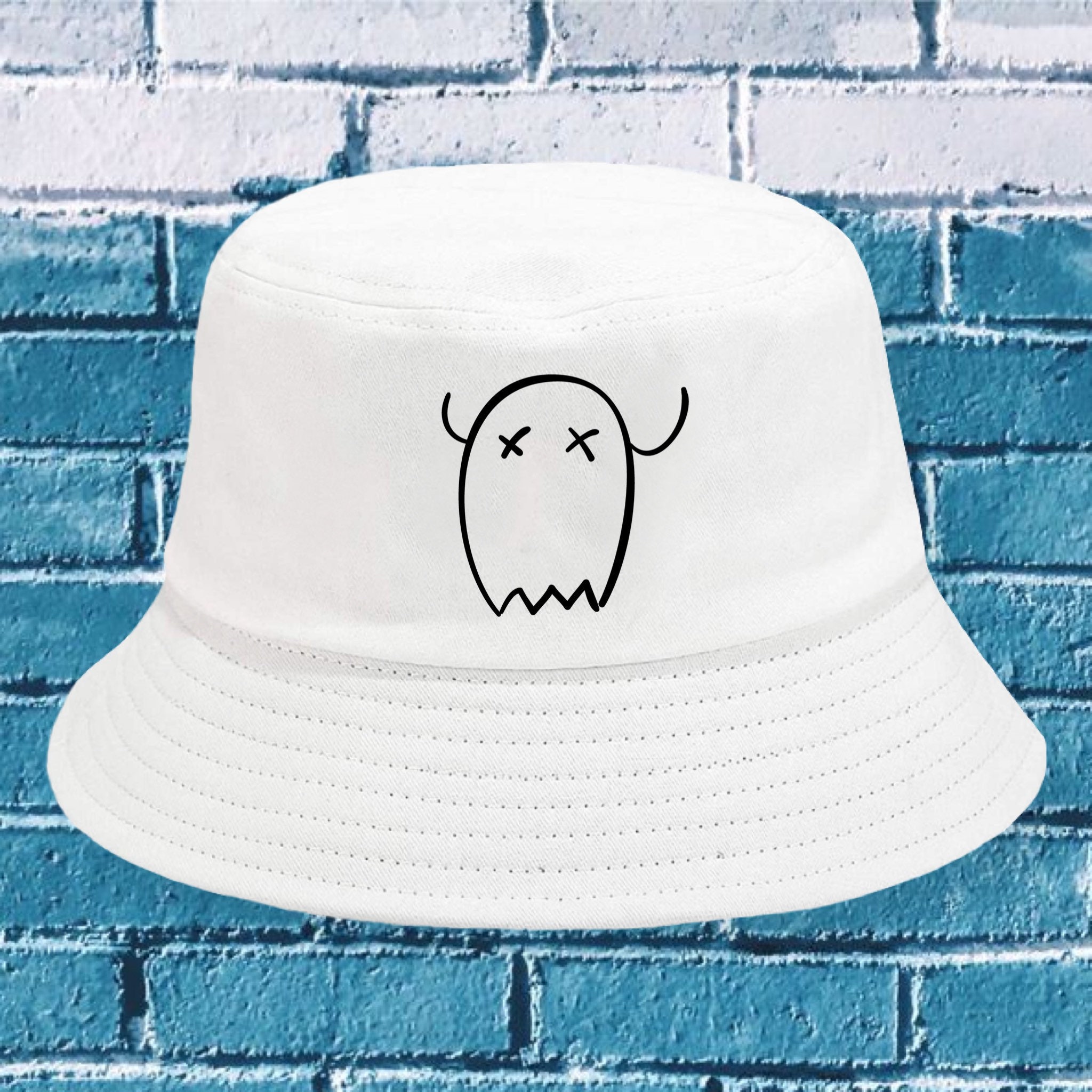 Spooky Lil Ghost Bucket Hat Summer Goth 