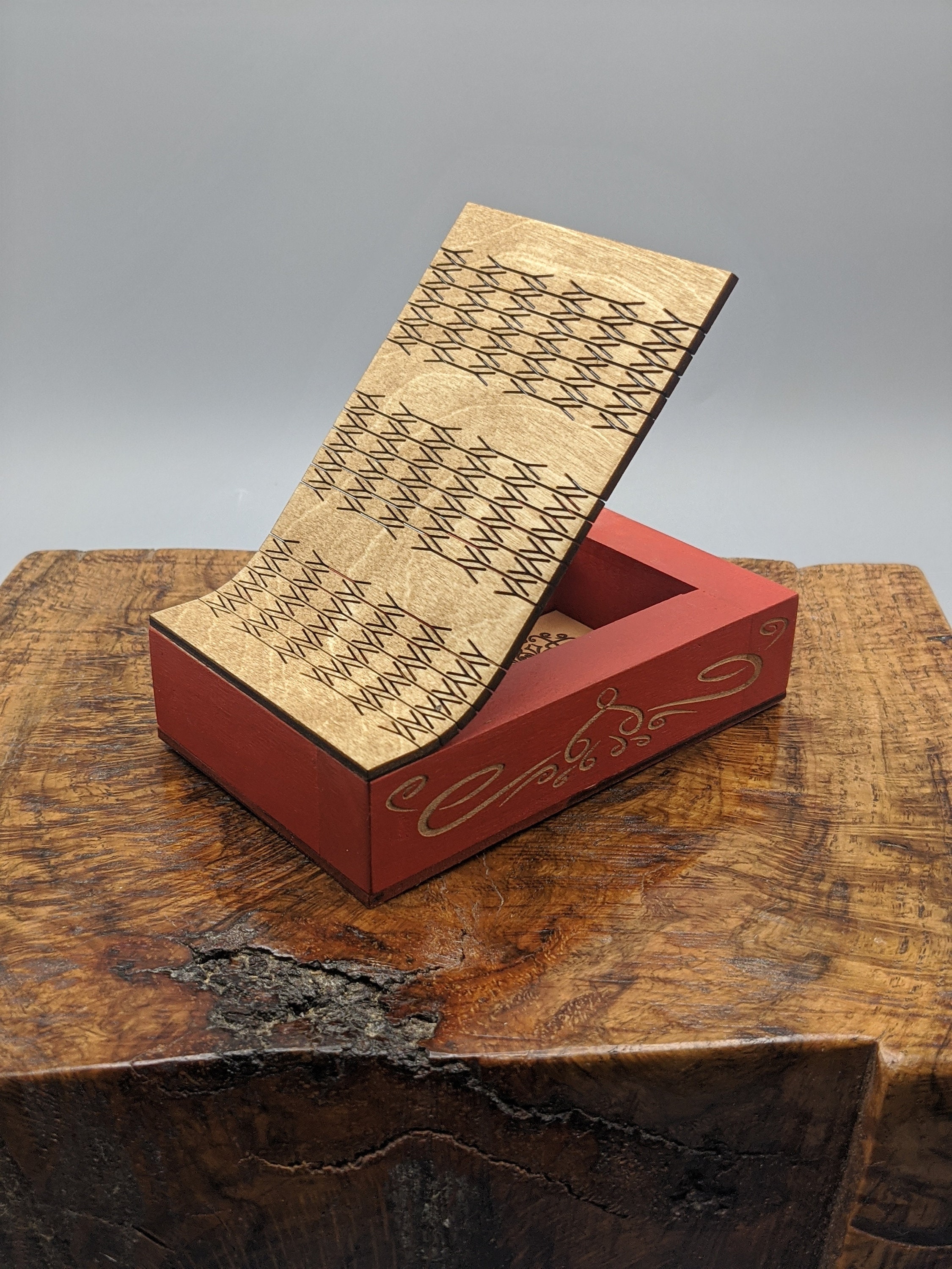 Caja con la parte superior de la bisagra viva | Etsy