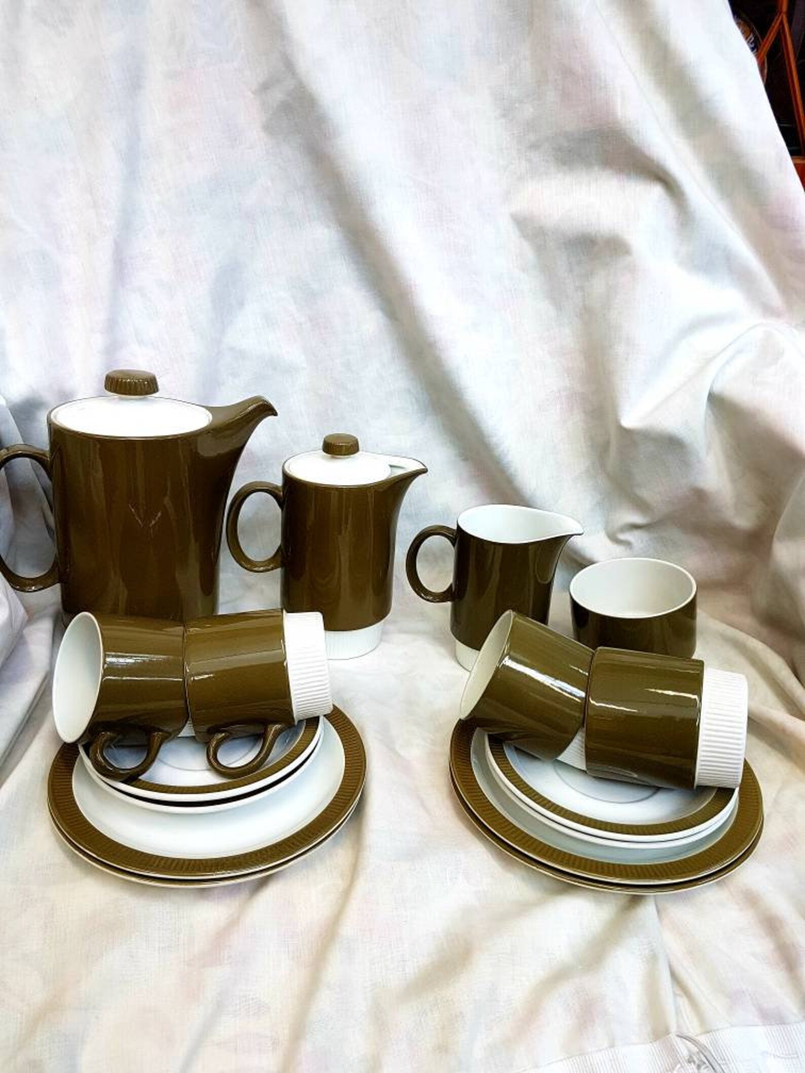 Poole pottery tea set Olive green comprising coffee pot hot Etsy