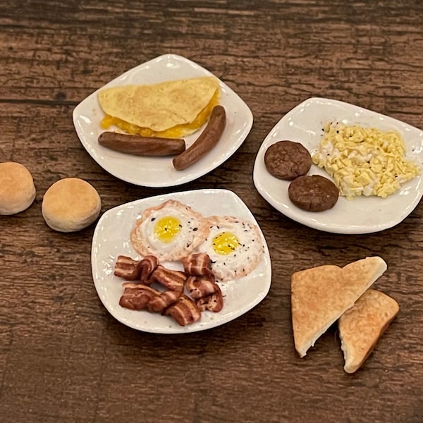 1:6 Huevos y carne. Tamaño para Barbie, FR, Blythe, Phicen, BJD y otras muñecas de moda de 12 pulgadas.