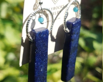 MilyRocks Lapis lazuli & blue apatite earrings