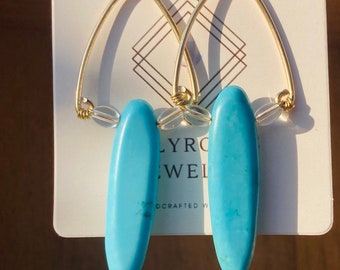 MilyRocks howlite clear quartz earrings