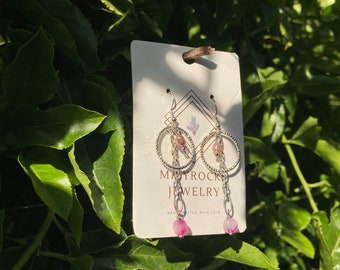 Milyrocks Handcrafted Purple agate and Rosalind pearl earrings