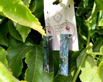 Handcrafted MilyRocks Abalone & powder rose pearl Handcrafted earrings