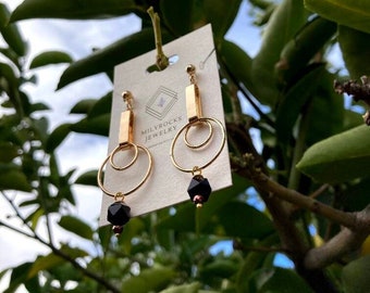 Handcrafted MilyRocks Onyx & hematite earrings