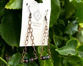 MilyRocks Garnet and Jade dangle earrings
