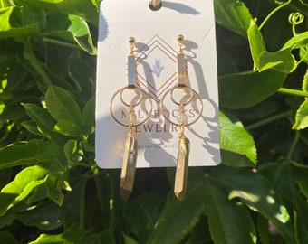 Milyrocks Handcrafted Labradorite & golden quartz’s earrings