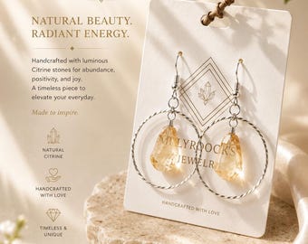 MilyRocks Citrine Handcrafted hoops