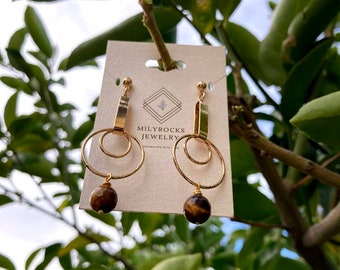 Handcrafted MilyRocks Tigers eye earrings