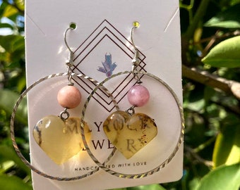 Handcrafted MilyRocks Ambar & sunstone earrings