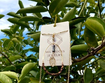 MilyRocks Clear Quartz, lapis lazuli, Labradorite and hematite necklace