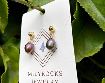 MilyRocks Brown pearl earrings