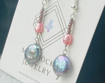 Milyrocks handcrafted two tone pearls earrings