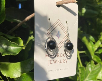 Milyrocks handcrafted Onyx small hoops