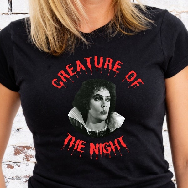 Creature of the Night T-Shirt, ROCKY HORROR, Frankenfurter,  Available in Unisex and Ladies Fit - Black - 100% Cotton